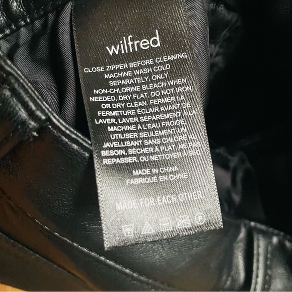 Wilfred Faux Leather Pants Women Size 0 Black Straight Leg Aritzia - Picture 4 of 10
